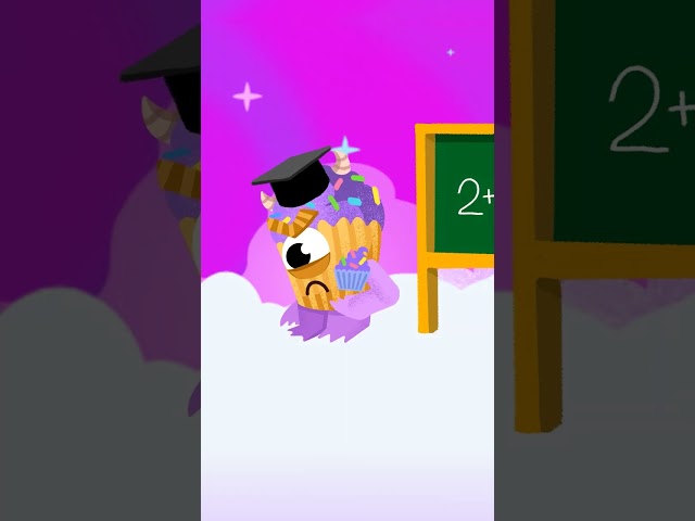 FiRST DAY of SCHOOL🧁 Cupcake Dad is the teacher! Baby frosting monster fall asleep in class #shorts