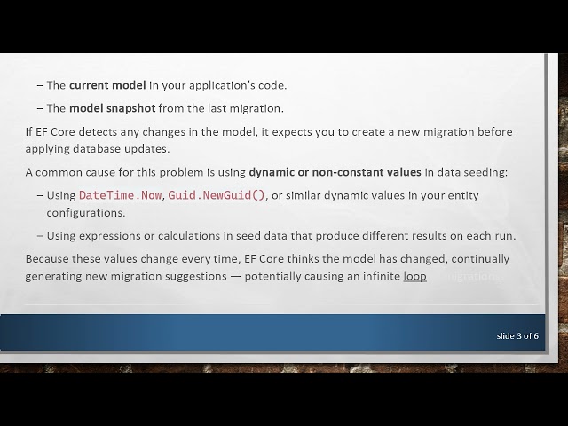 Fixing the PendingModelChangesWarning Error in Entity Framework Core Database Updates
