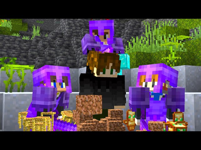 Minecraft Random Item Challenge VS 3 Netherite Hunters REMATCH
