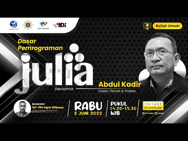 Kuliah Umum Andi Academy : Dasar Pemrograman Julia