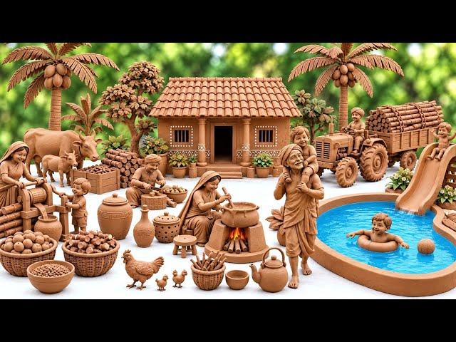 DIY 12 Cute Tiny Clay House & Kitchen Set Making | How to Make Miniature Kitchen Set/All kitchen set