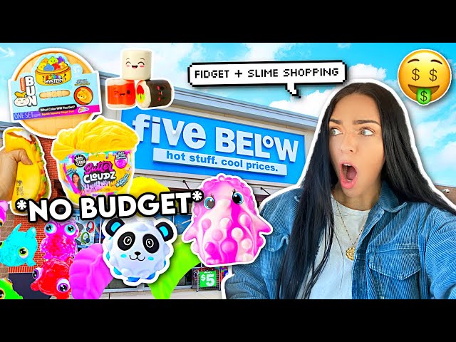 Fidget Toy + Slime Shopping at Five Below! 🤑 NEW RARE SLIME *NO BUDGET FIDGET SHOPPING SPREE*