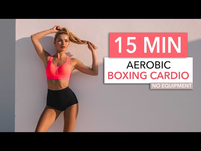 15 MIN AEROBIC STEPPING CARDIO - NO JUMPING - Boxing / Medium Intensity