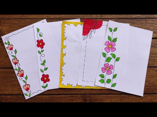 5 border design / Border Design for School Project / Simple File Decoration ideas for assignment 