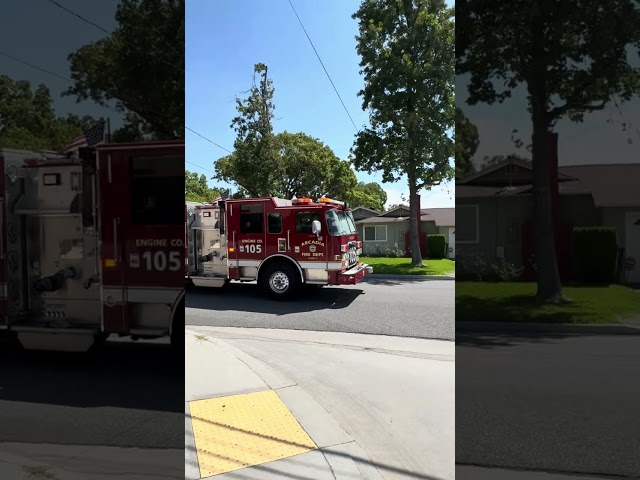 E105 arriving on scene of a wires down