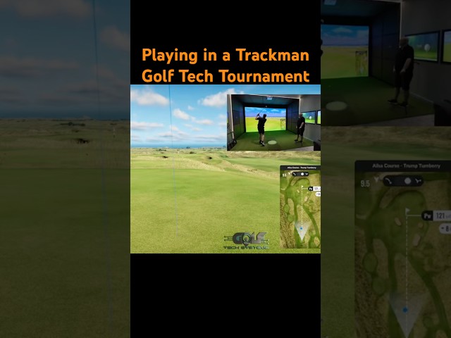 Lee plays in a Golf Tech Trackman nearest the on tournament #golftech #trackmangolf #golf