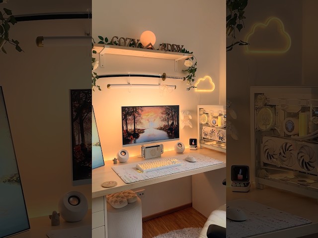 Gloomy days at home 🧡☁️✨ #shorts #cozygamingsetup #gamingsetup