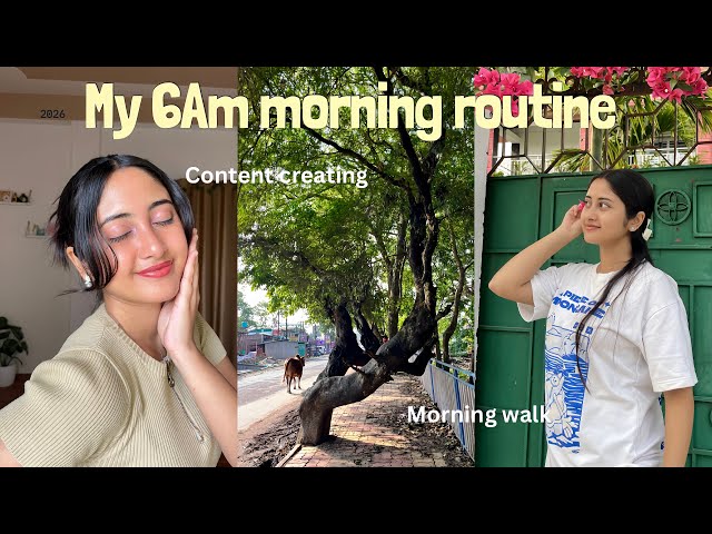 6Am morning routine 🍃 | skincare, morning walk & etc 🌤️