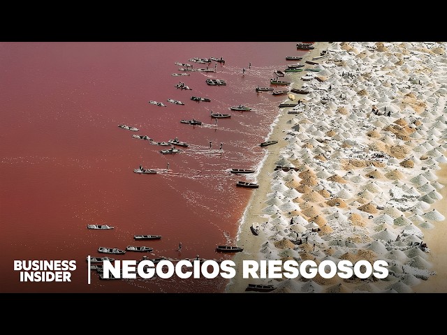 Extrayendo 60,000 toneladas métricas de sal en un peligroso lago rosa más salado que el Mar Muerto