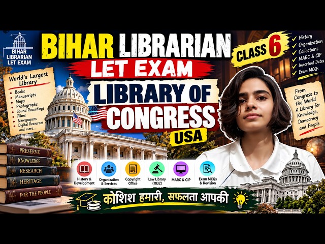 Library of Congress (USA) | History, MARC, CIP & Important MCQs | Bihar Librarian LET Class 6