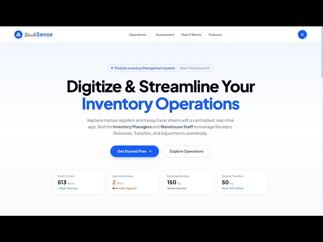 StockSense: Inventory Management System | Oddo hackathon 2026| Demo