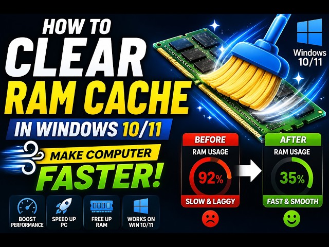 How to Clear RAM CACHE in Windows 10/11| 💨 Make Computer Window Faster