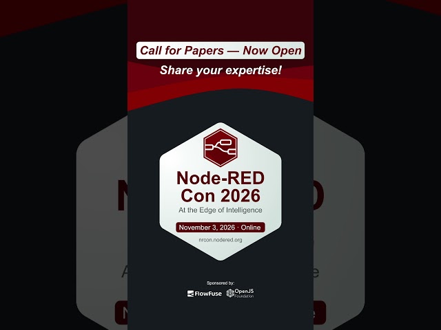Node-RED Con 2026 is looking for speakers #NodeRED #CallForPapers #IIoT