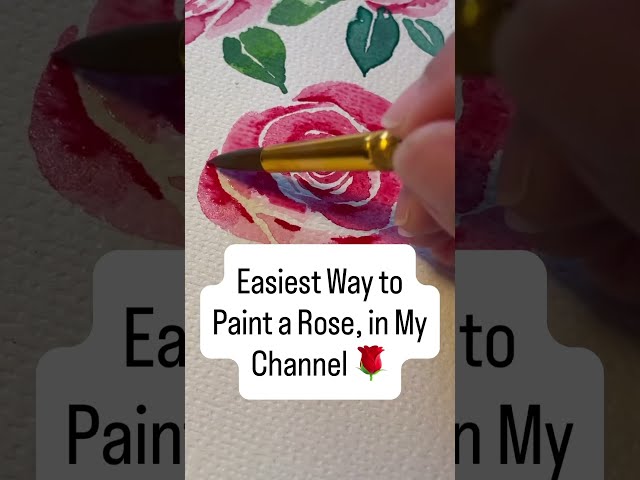 Simple Way to Paint a Rose with Watercolor. #shorts #art #tutorial