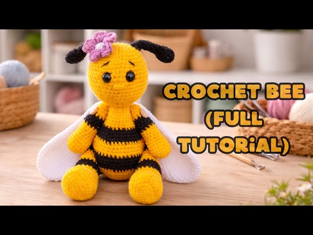 Crochet bee tutorial 🐝 Beginner friendly | Amigurumi bee with movable legs (Step-by-Step)