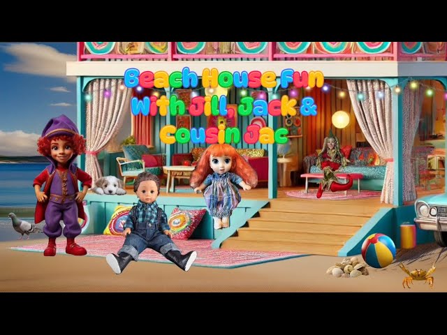 Beach House Fun With Jack, Jill & Cousin Jac, Inspired Ai. #kids #kidsvideo #animation #jakshouse