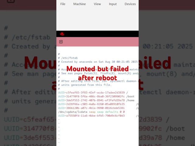 Mounted then FAILED after REBOOT #rhcsa #linux #technology