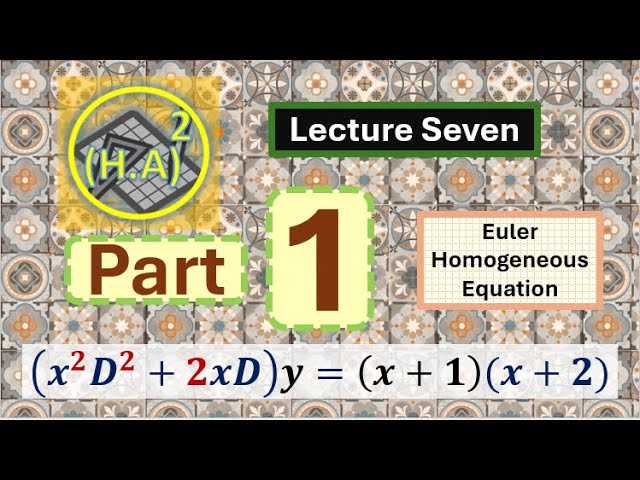 PMD113-Lec7-part1-Euler Homogeneous Equation