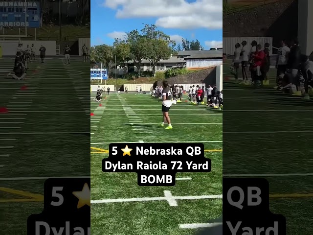 Dylan Raiola slinging it at the Polynesian Bowl! #shorts #nebraskafootball