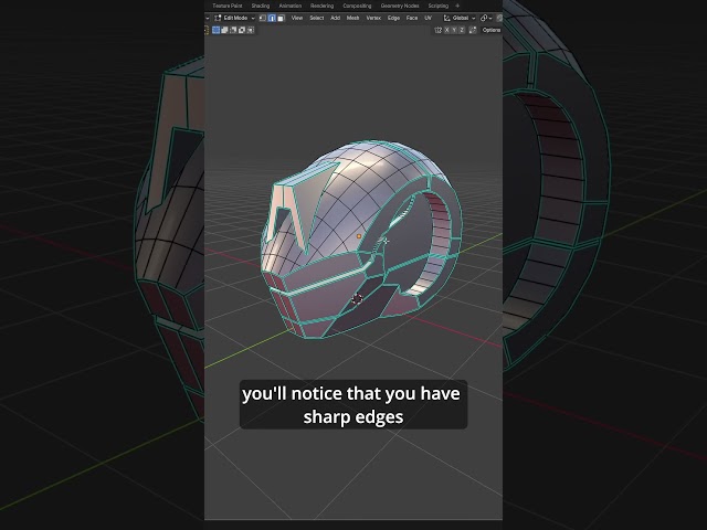 Three quick ways to mark Edges as Sharp in Blender. #B3D #Blender #Blender3D