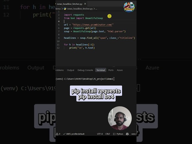 Python News Headlines Fetcher 📡🔥 | Python Mini Project Series - 38th Project