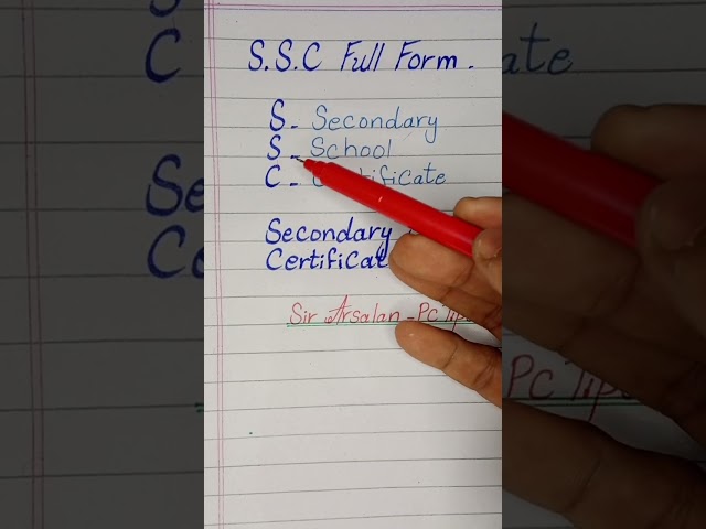 SSC Full Form #SSC