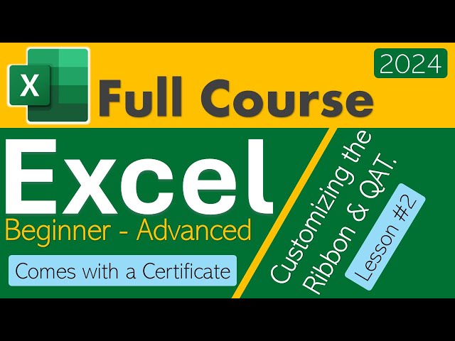 Lesson #2 || How to Customize Excel Ribbon & QAT || Beginner to Advanced Excel Course