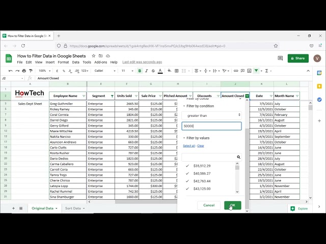 How to Filter Data in Google Sheets to Organize Large Lists and Spreadsheets