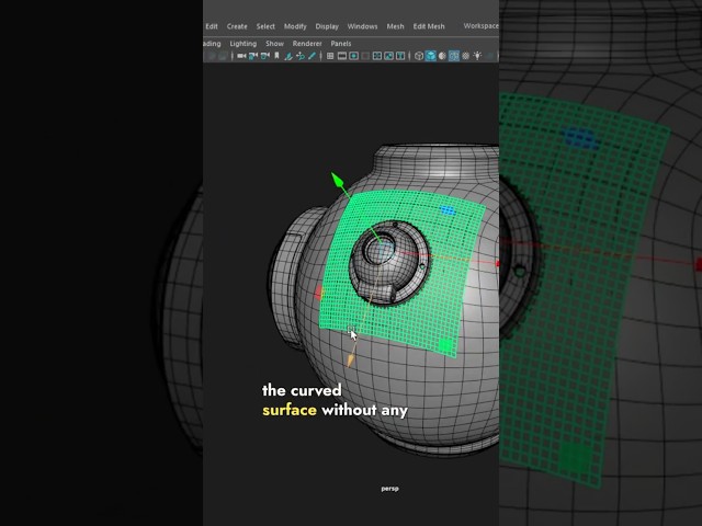 Maya Quick Tip: Wrap Objects on Any Curved Surface #mayatutorial #modelingtips #shorts