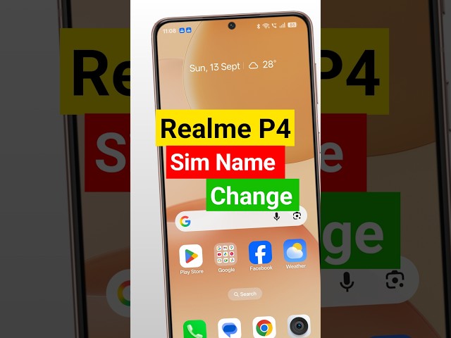 change sim card name realme p4 #android #shorts