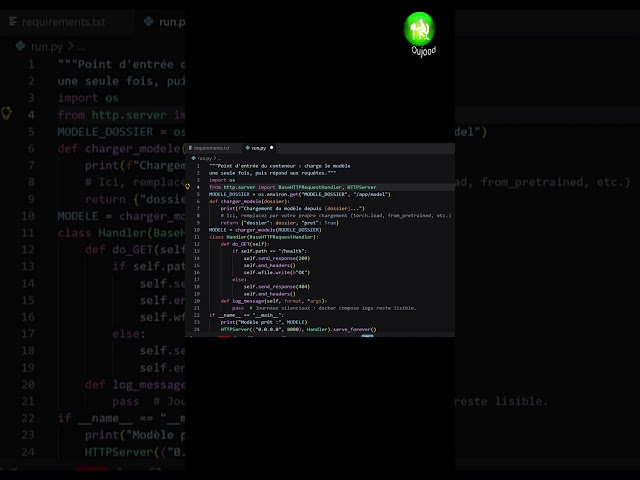 Dockeriser vos modèles IA partie 2 : Écrire run.py : variable d'environnement et petit serveur http
