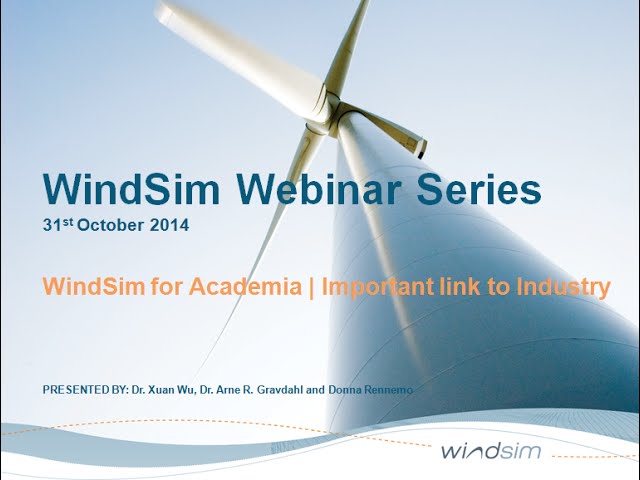 WindSim Webinar WindSim for Academia