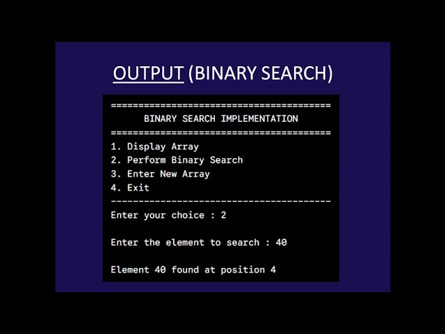 Binary Search Implementation