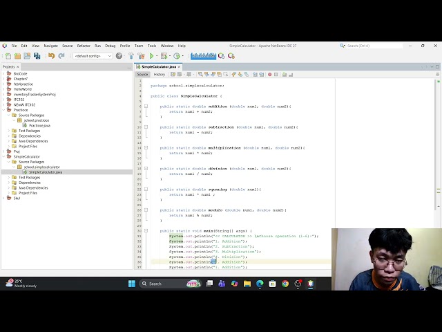 Java Calculator System using Methods