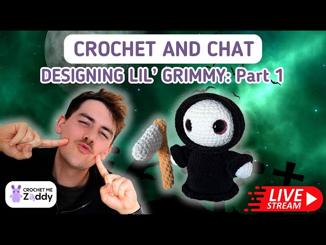 Spooky crochet live 🖤🩶🤍 Designing my next pattern