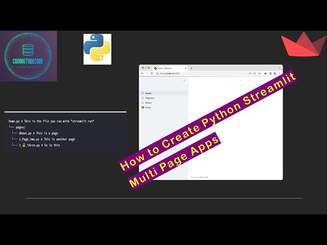 How to create Streamlit Multi page Web Application | Python Streamlit Multi page App