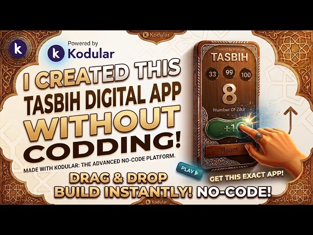 Build a Tasbih App in Minutes | No-Code Kodular Tutorial for Beginners