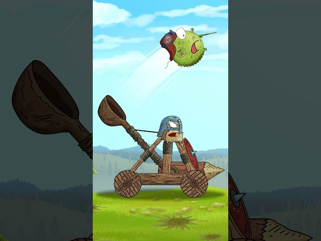 Catapult and Ball-tank #gerand #catapult #cartoons_about_tanks #shorts