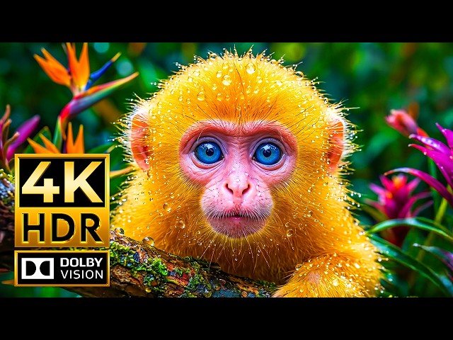 Colorful Animal World in 4K HDR | The Most Stunning Wildlife Footage (4K & 8K Video ULTRA HD TVs)