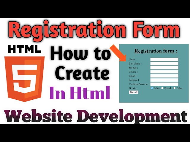 Registration Form In html | How to create Registration Form in html | #webdevelopment #forminhtml