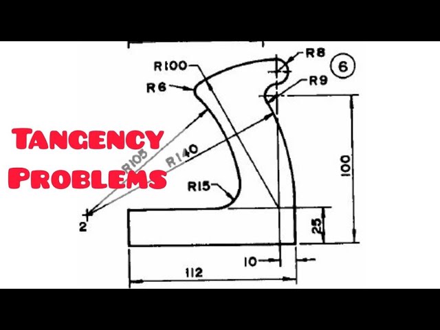 Tangency Problems - Jack Plane Handle in | Technical drawing | Engineering  drawing
