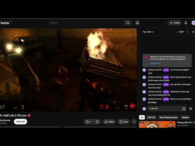 reacting and commenting on somebody's hl2 stream