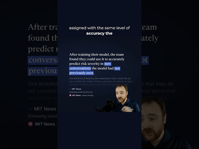 MIT's crisis-text AI estimates suicide risk and shows the words behind its assessment