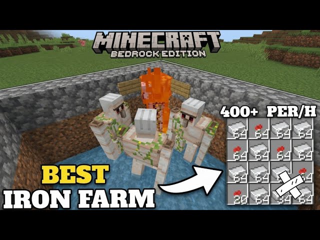 BEST IRON FARM in Minecraft 26.50  PE/Java.