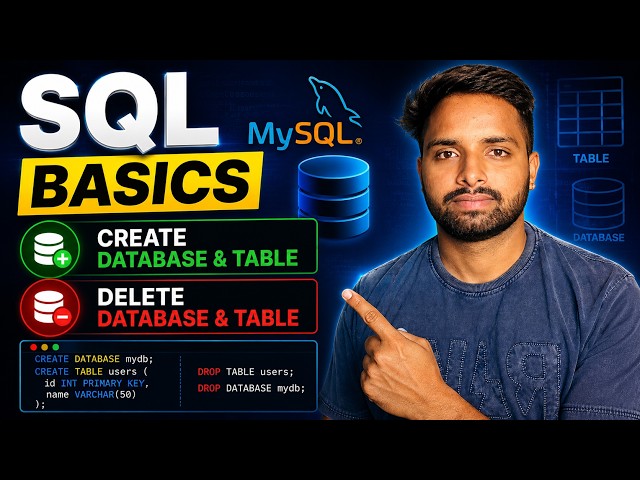 SQL Basics Tutorial for Beginners | Create & Delete Database and Tables in MySQL