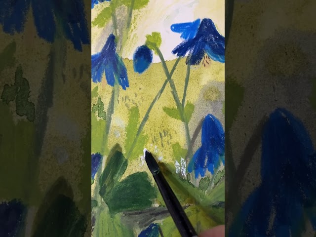 Drawing Wildflowers 🌿 at Sunset 🌅#drawing #sketching #sketchbookdrawing #flowersdrawing