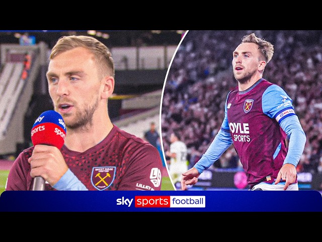 Jarrod Bowen reacts after West Ham go TOP following 6-0 thrashing of Wrexham ⚒️