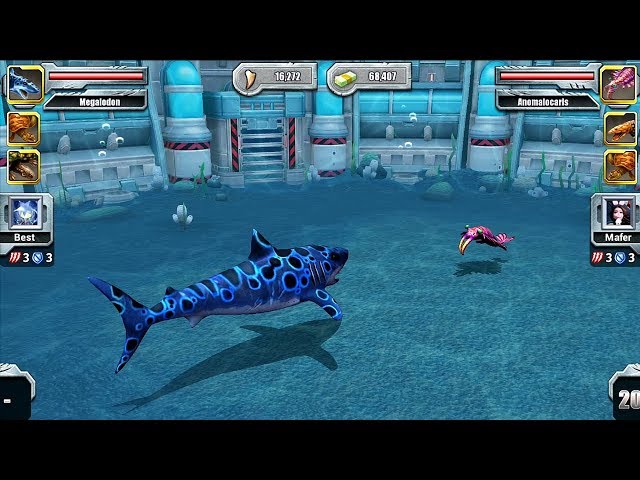 MEGALODON VS ANOMALOCARIS - Jurassic Park Builder Aquatic Tournament Android Gameplay HD