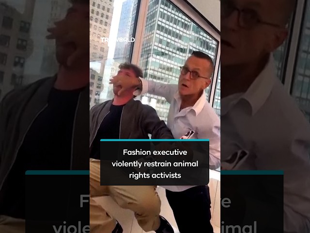 Fashion executiveviolently restrains animal rights activists