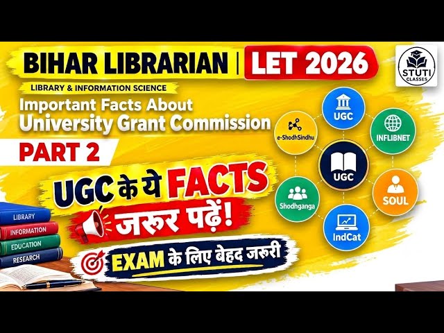 UGC INFLIBNET & SOUL | Different UGC Committees | Bihar LET Bharti 2026 | Part- 2 | Librarian MCQ
